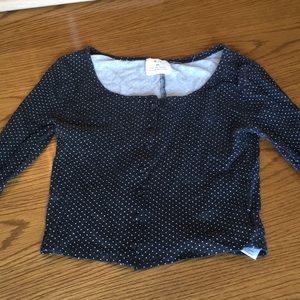 Urban outfitters black and white polka dot crop